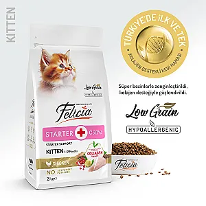 Felicia Hipoalerjenik Tavuklu Düşük Tahıllı Yavru Kedi Maması 2 kg - 1