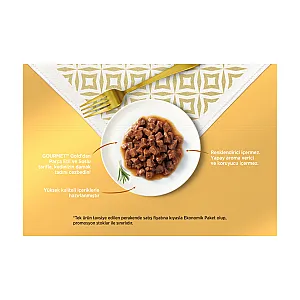 Gourmet Gold Soslu Parça Etli Karışık Çeşitli Yetişkin Kedi Konservesi 8x85 g (8 AL 6 ÖDE) - 2