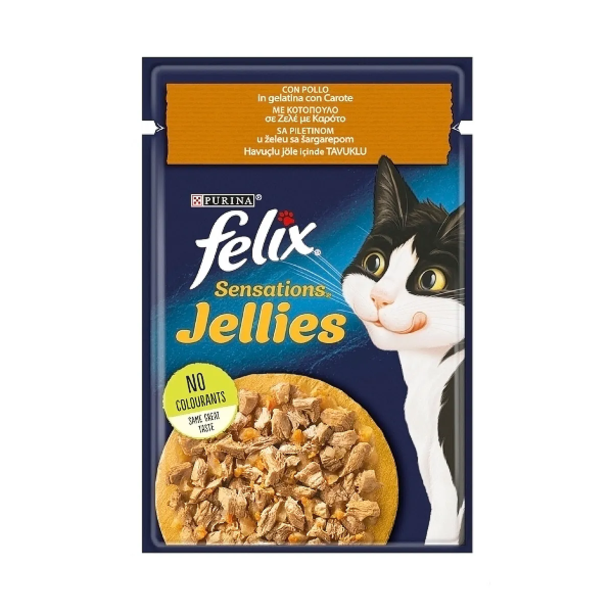 Felix Pouch Jöle İçinde Tavuklu ve Havuçlu Yetişkin Kedi Konservesi 85 g