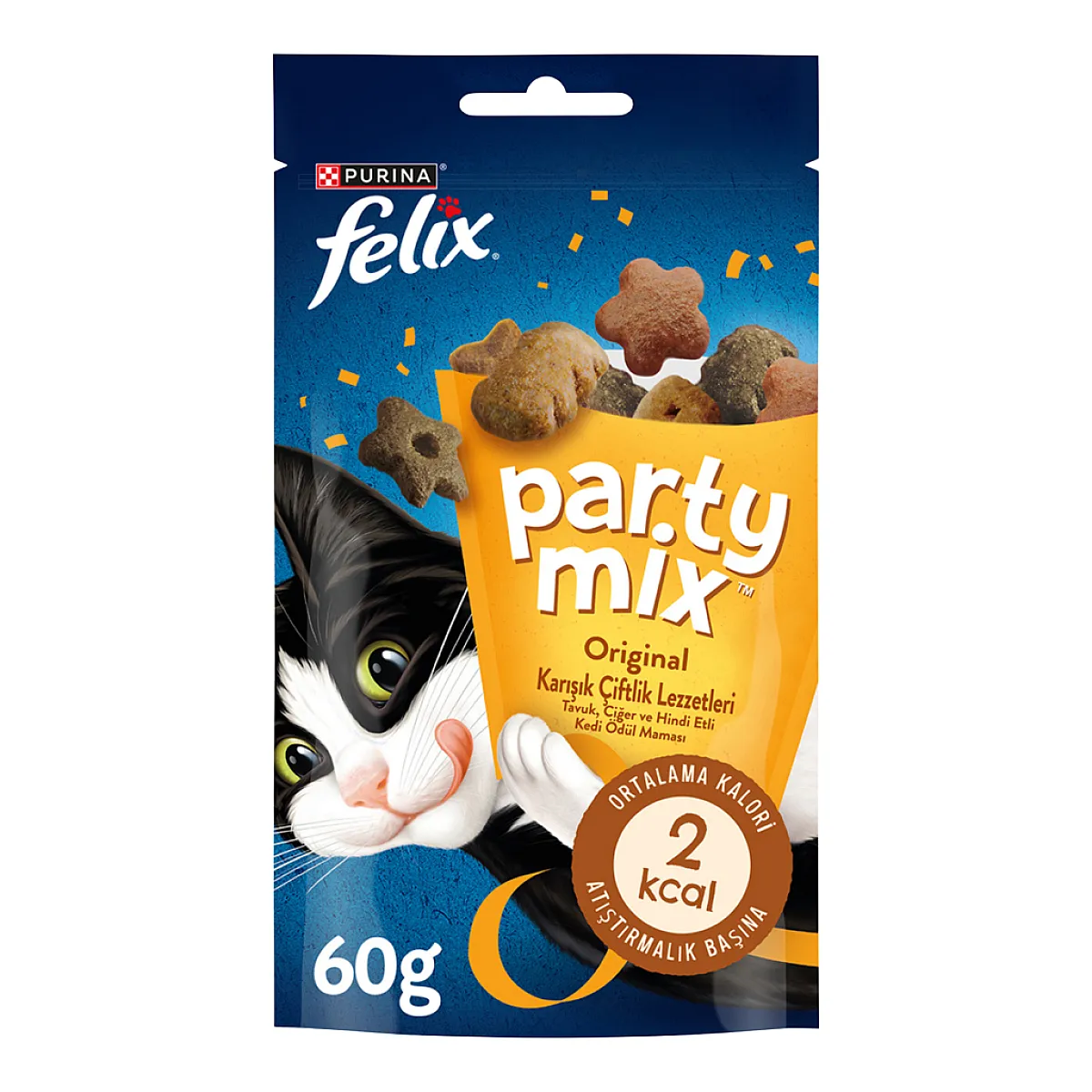 Felix Party Mix Original Karışık Çiftlik Lezzetleri Kedi Ödül Maması 60 g