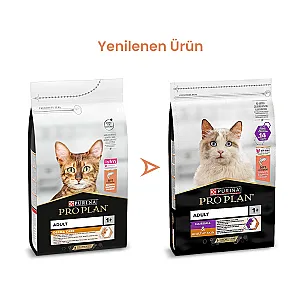 Pro Plan Hairball & Healthy Skin Somonlu Tüy Sağlığı Destekleyici Yetişkin Kedi Maması 3 kg - 1