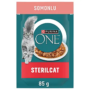 Purina One Sterilcat Somonlu ve Havuçlu Kısırlaştırılmış Kedi Yaş Maması 85 g - 1