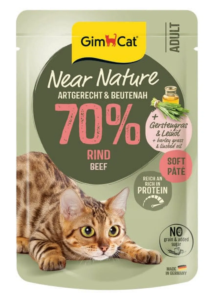 GimCat Near Nature Sığır Etli Tahılsız Yaş Kedi Maması 85 g