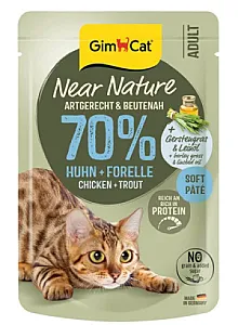 GimCat Near Nature Tavuk ve Alabalık Etli Tahılsız Yaş Kedi Maması 85 g - 1