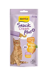 GimCat Snack Cream Sterilised Tavuklu ve Havuçlu Krema Kedi Ödül Maması 15 g (6'lı) - 1