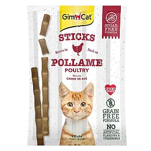 GimCat Sticks Kümes Hayvanı Etli Tahılsız Kedi Ödül Çubuğu 20 g (4'lü) - 1