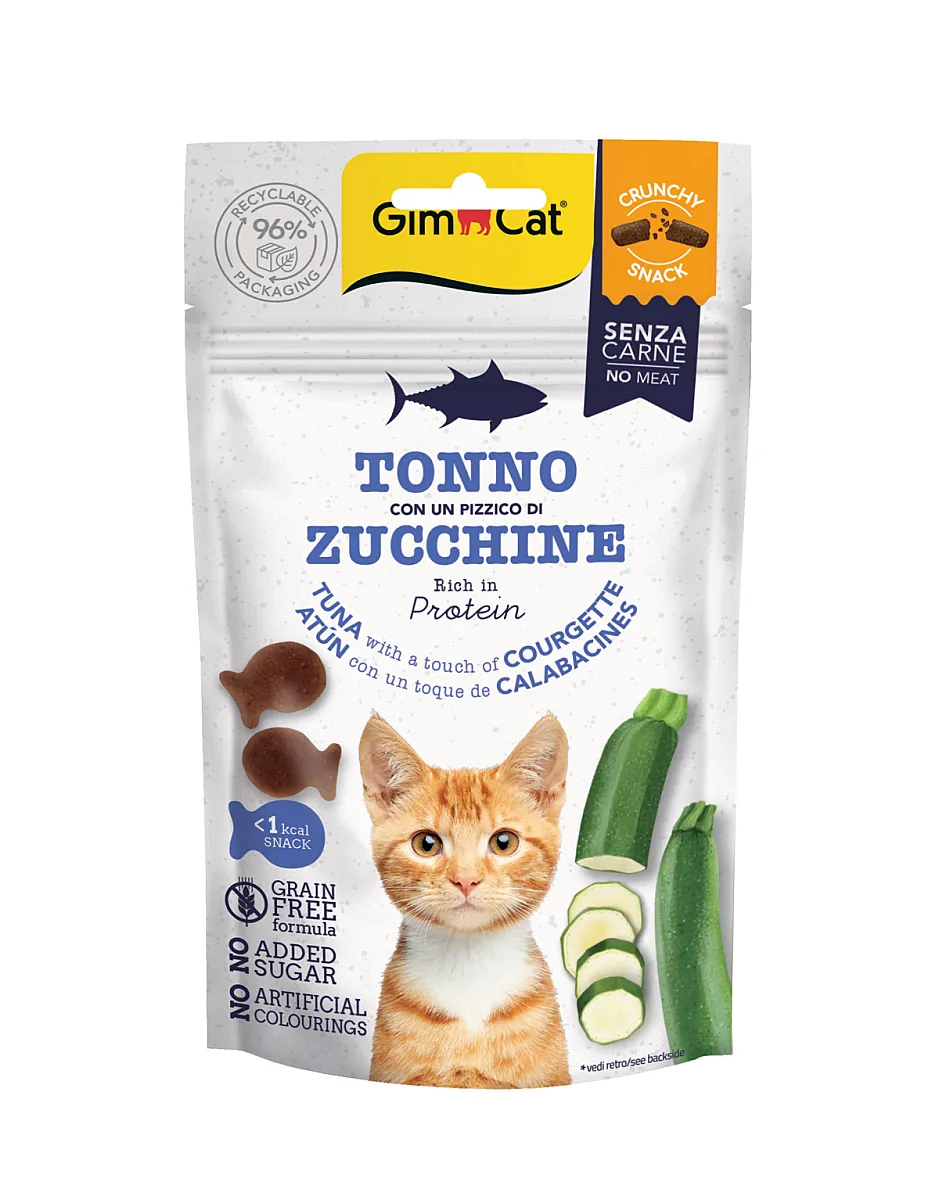 GimCat Crunchy Snacks Ton Balıklı ve Kabaklı Tahılsız Kedi Ödülü 50 g