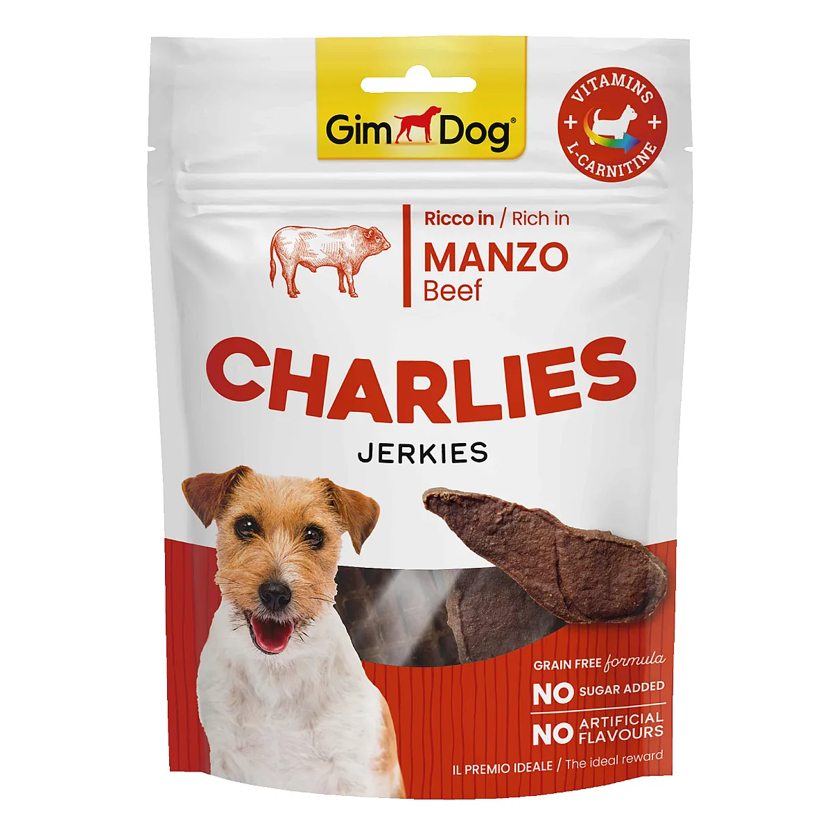 GimDog Charlies Jerkies Sığır Etli Tahılsız Köpek Ödülü 70 g