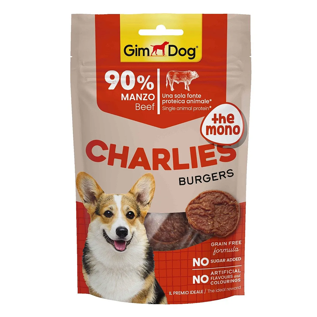 GimDog Charlies The Mono Burgers Sığır Etli Köpek Ödülü 70 g