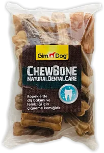 GimDog Mordimi Naturel Preslenmiş Köpek Çiğneme Kemiği 5 cm (25'li) - 1