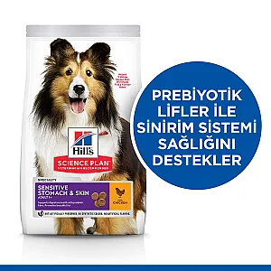 Hill's Science Plan Sensitive Stomach & Skin Medium Tavuklu Köpek Maması - 4