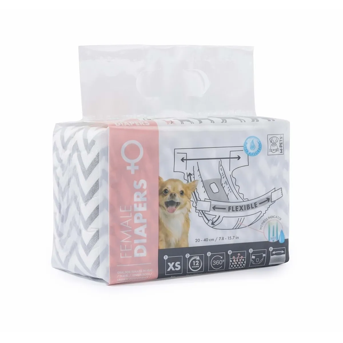 M-Pets Diapers Dişi Köpek Külotu (XS) 10'lu