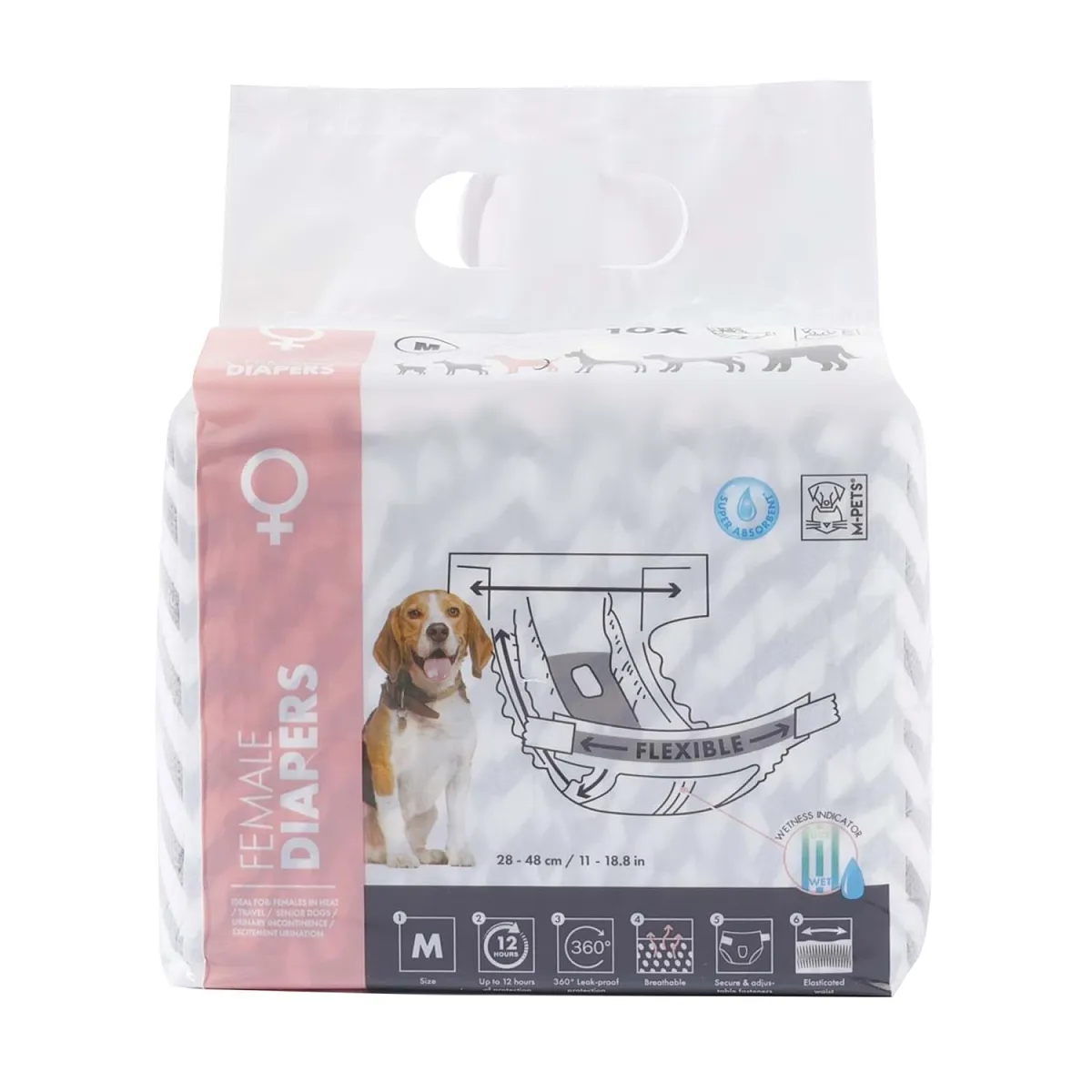 M-Pets Diapers Dişi Köpek Külotu (M) 10'lu