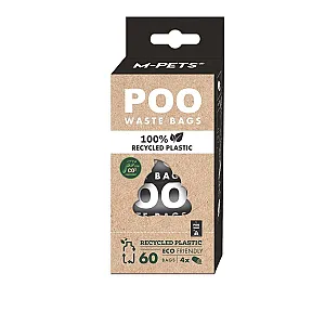 M-Pets Poo %100 Geri Dönüştürülmüş Kokusuz Dışkı Poşeti 4x15 Yaprak