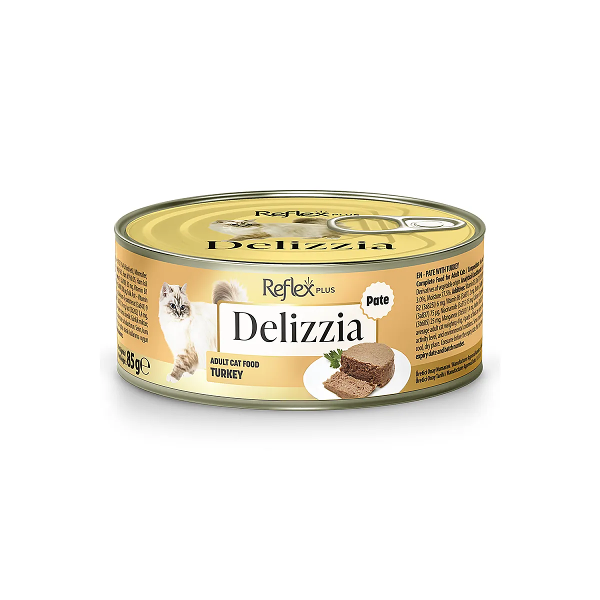 Reflex Plus Delizzia Kıyılmış Hindi Etli Yetişkin Kedi Maması 85 g