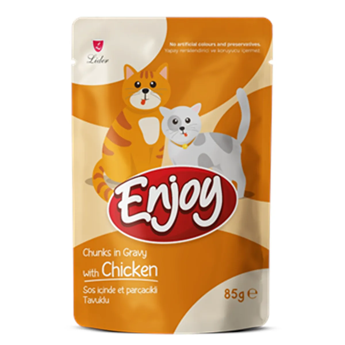 Enjoy Pouch Sos İçinde Et Parçacıklı Tavuklu Yetişkin Kedi Maması 85 g