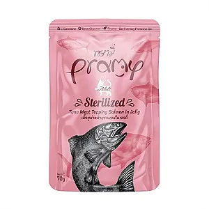 Pramy Pouch Jöle İçinde Somonlu ve Ton Balıklı Yetişkin Kedi Maması 70 g
