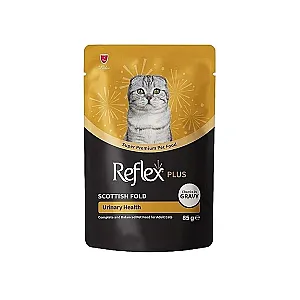 Reflex Plus Pouch Scottish Fold Sos İçinde Et Parçacıklı Urinary Health Yetişkin Kedi Maması 85 g