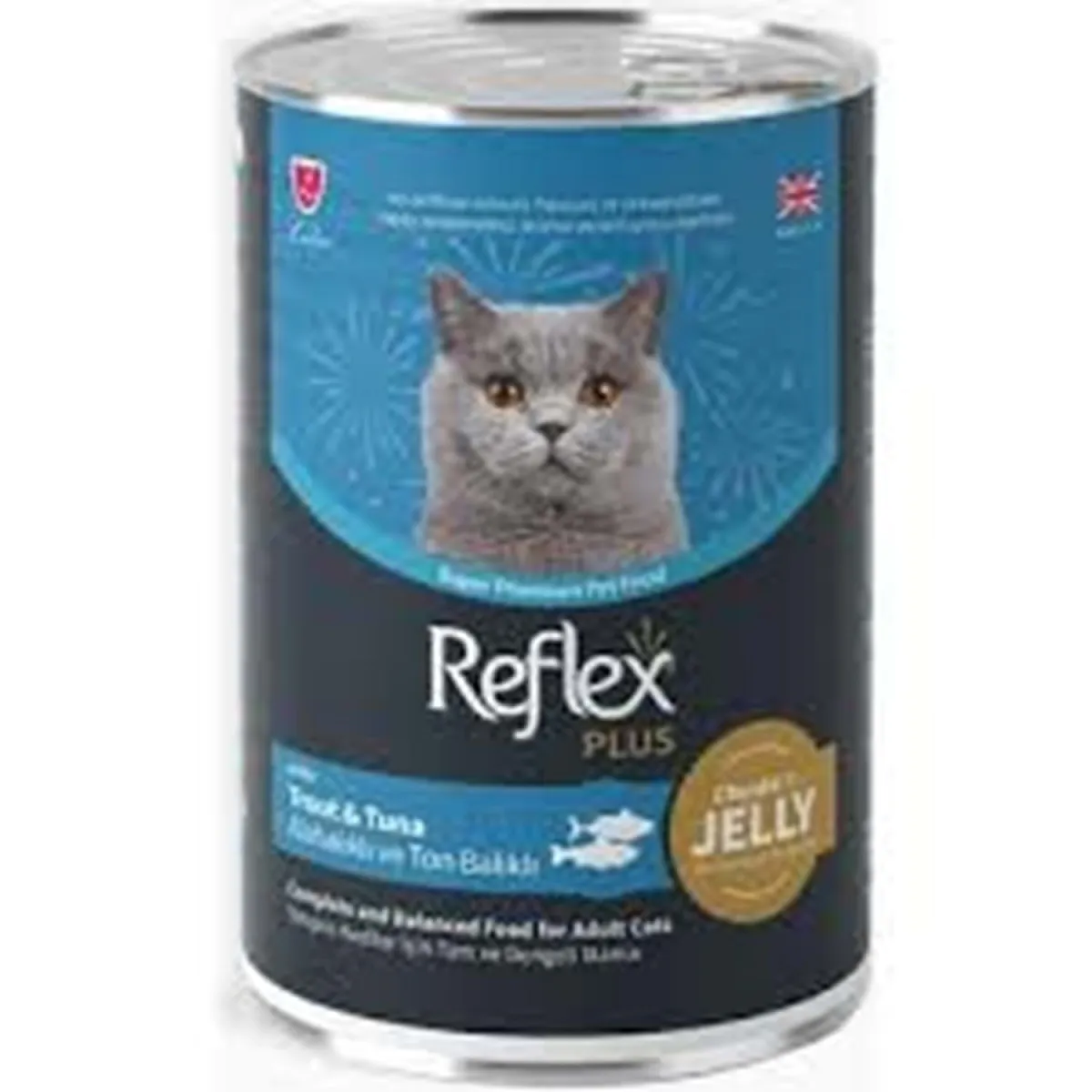 Reflex Plus Konserve Jöle İçinde Et Parçacıklı Alabalıklı ve Ton Balıklı Yetişkin Kedi Maması 400 g