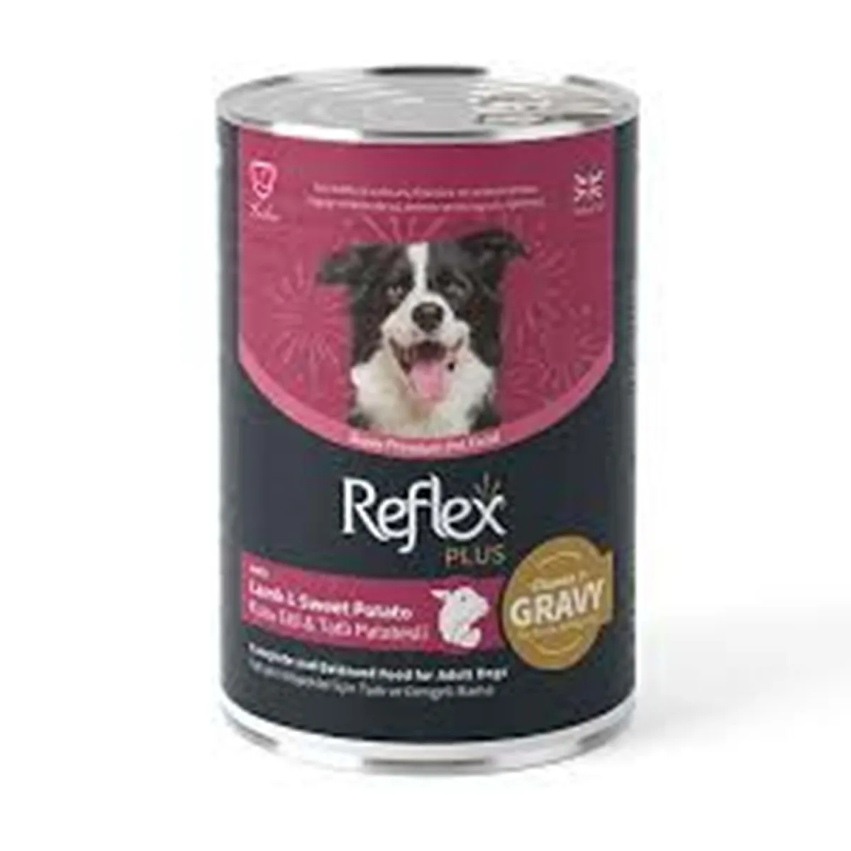 Reflex Plus Konserve Sos İçinde Et Parçacıklı Kuzu Etli ve Tatlı Patatesli Yetişkin Köpek Maması 400 g