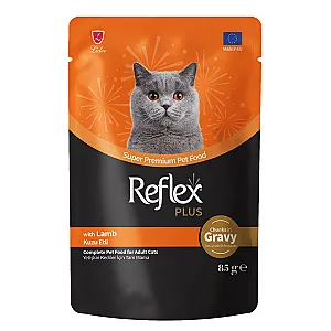 Reflex Plus Pouch Sos İçinde Et Parçacıklı Kuzu Etli Yetişkin Kedi Maması 85 g - 1