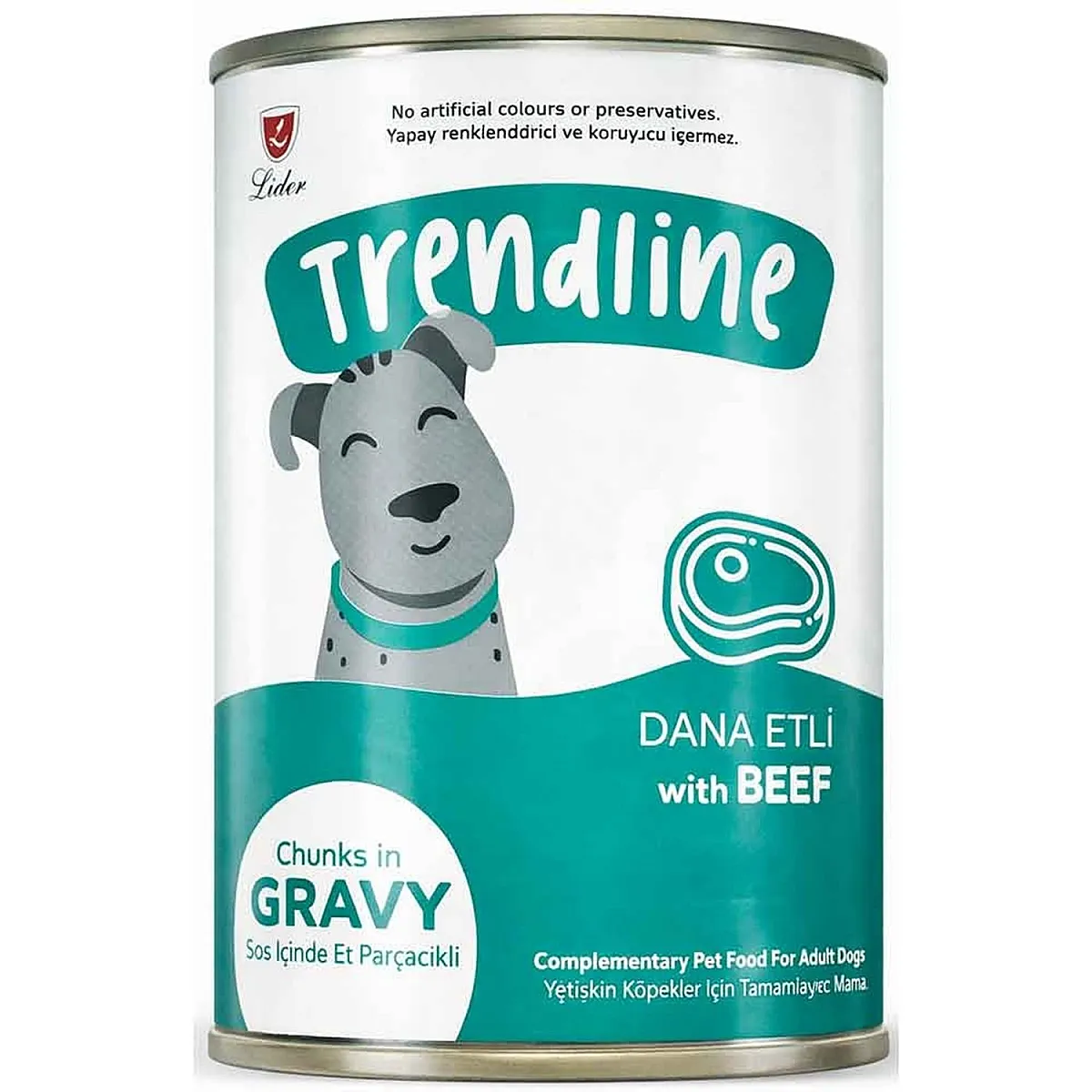 Trendline Konserve Sos İçinde Et Parçacıklı Dana Etli Yetişkin Köpek Maması 400 g