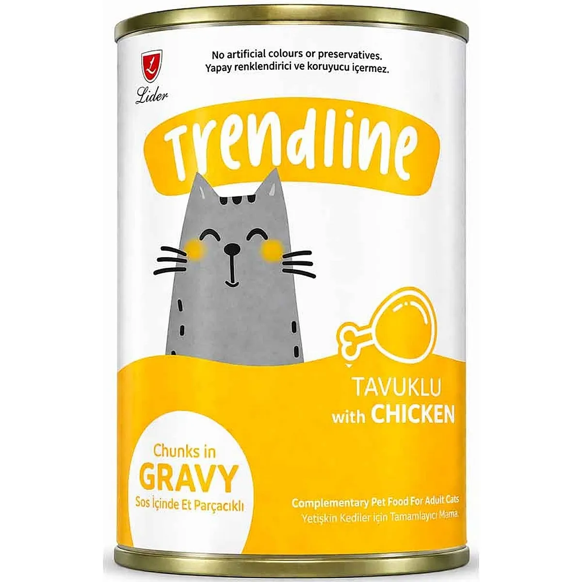 Trendline Konserve Sos İçinde Et Parçacıklı Tavuklu Yetişkin Kedi Maması 400 g