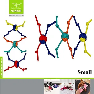 Nunbell Dört Düğümlü İp Top Köpek Oyuncağı S