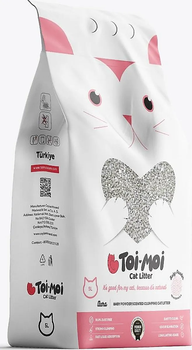 Toi Moi Bebek Pudrası Kokulu Bentonit Kedi Kumu 5 L