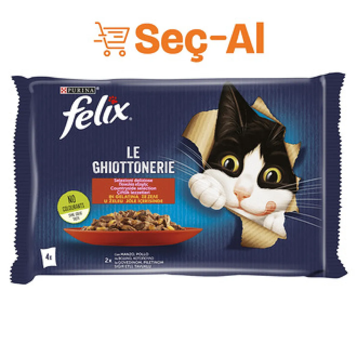 Felix Kedi Maması Sığır Etli ve Tavuklu Yaş Kedi Maması 4 x 85 g