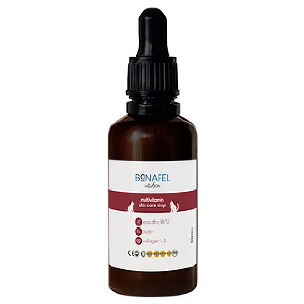Bonafel Kedi ve Köpekler İçin Balık Yağı Bazlı Deri ve Tüy Sağlığı Damlası 50 ml