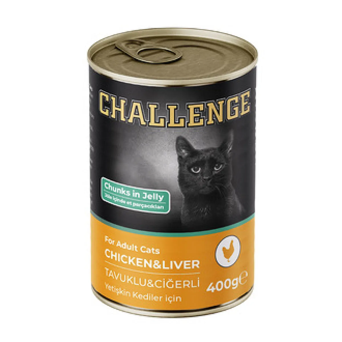 Challenge Yetişkin Kedi Konservesi Tavuklu ve Ciğerli 400 g