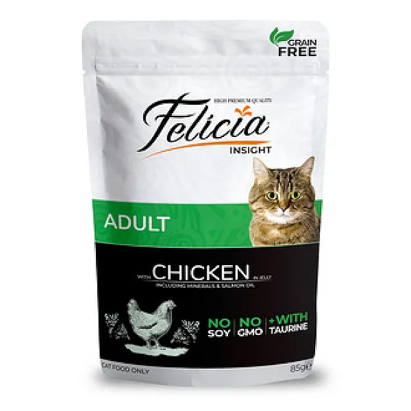 Felicia Tahılsız Yetişkin Tavuklu Yaş Kedi Maması 85 g
