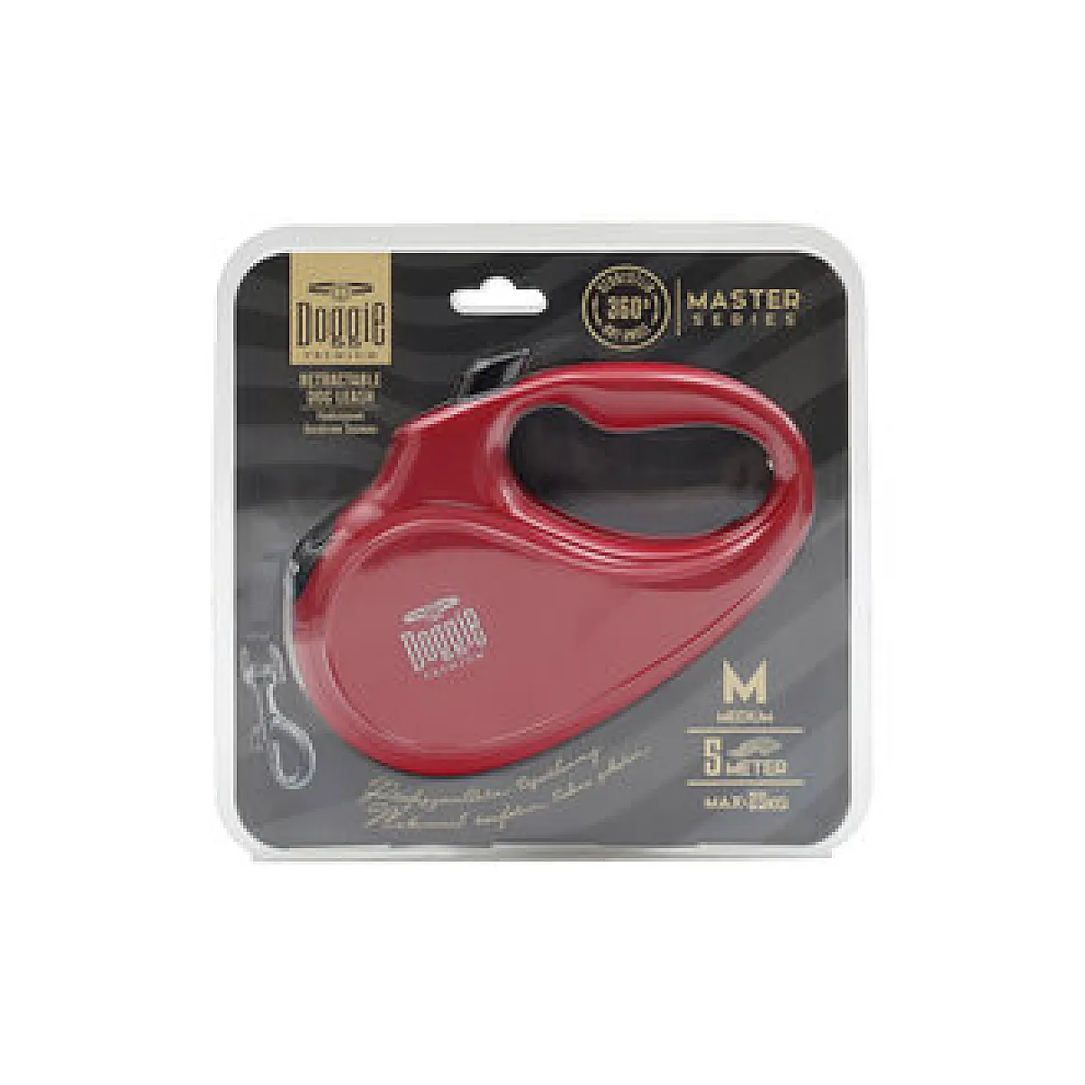 Doggie Otomatik Köpek Tasması Kırmızı 15 kg / 5 metre