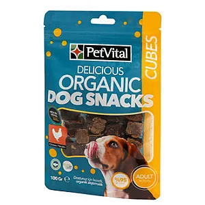 Petvital Organik Köpek Ödül Maması Küpler 100 g