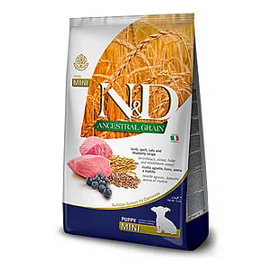 N&D Tahıllı Kuzu Etli ve Yaban Mersini Köpek Yavru Maması 7 kg