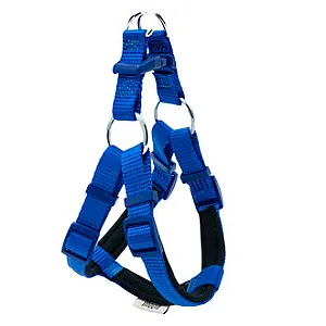 Doggie Konforlu Dokuma Göğüs Tasması, Mavi, 1,5 x 35-40 cm - 1