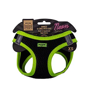 Doggie Neon Küçük Irk Köpek Göğüs Tasması Sarı XS 30-34 cm - 1