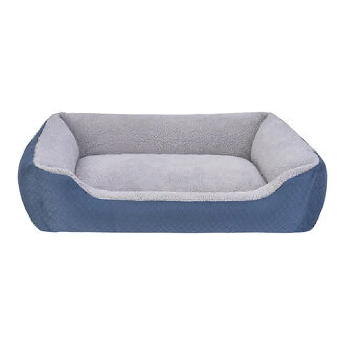 Pet Comfort Bravo Duo Köpek Yatağı - Mavi/Gri Peluş L