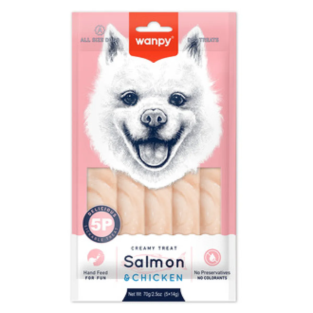 Wanpy Somon ve Tavuklu Köpek Ödülü 5 x 14 g
