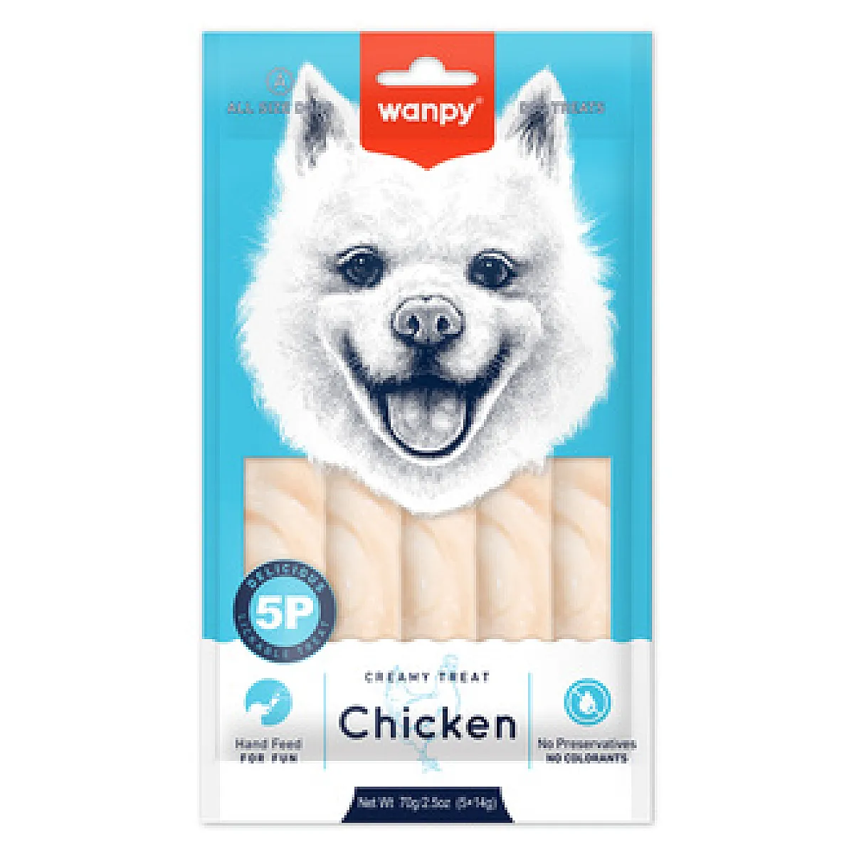 Wanpy Tavuklu Kremalı Köpek Ödülü 5 x 14 g