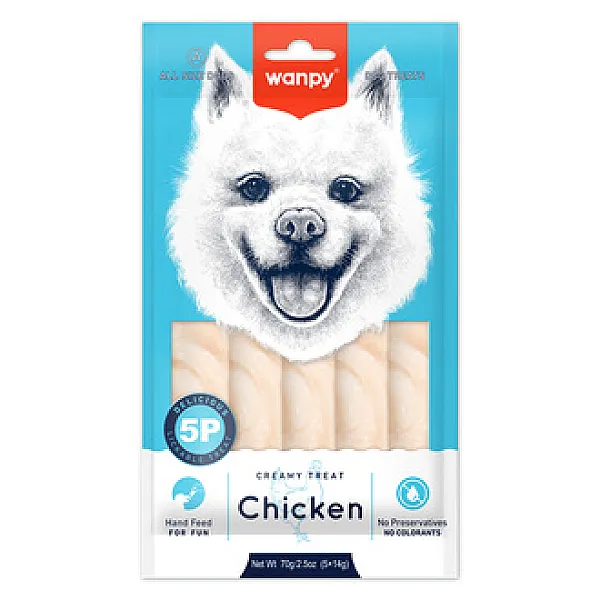 Wanpy Tavuklu Kremalı Köpek Ödülü 5 x 14 g