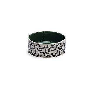 Beeztees Köpek Seramik Su ve Mama Kabı Beyaz-Yeşil 16 cm