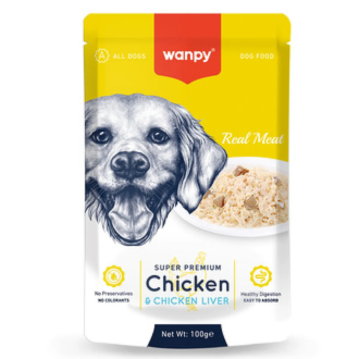 Wanpy Tavuk ve Ciğer Yaş Köpek Maması 100g