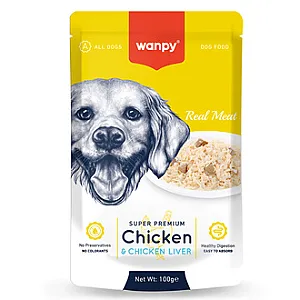 Wanpy Tavuk ve Ciğer Yaş Köpek Maması 100g