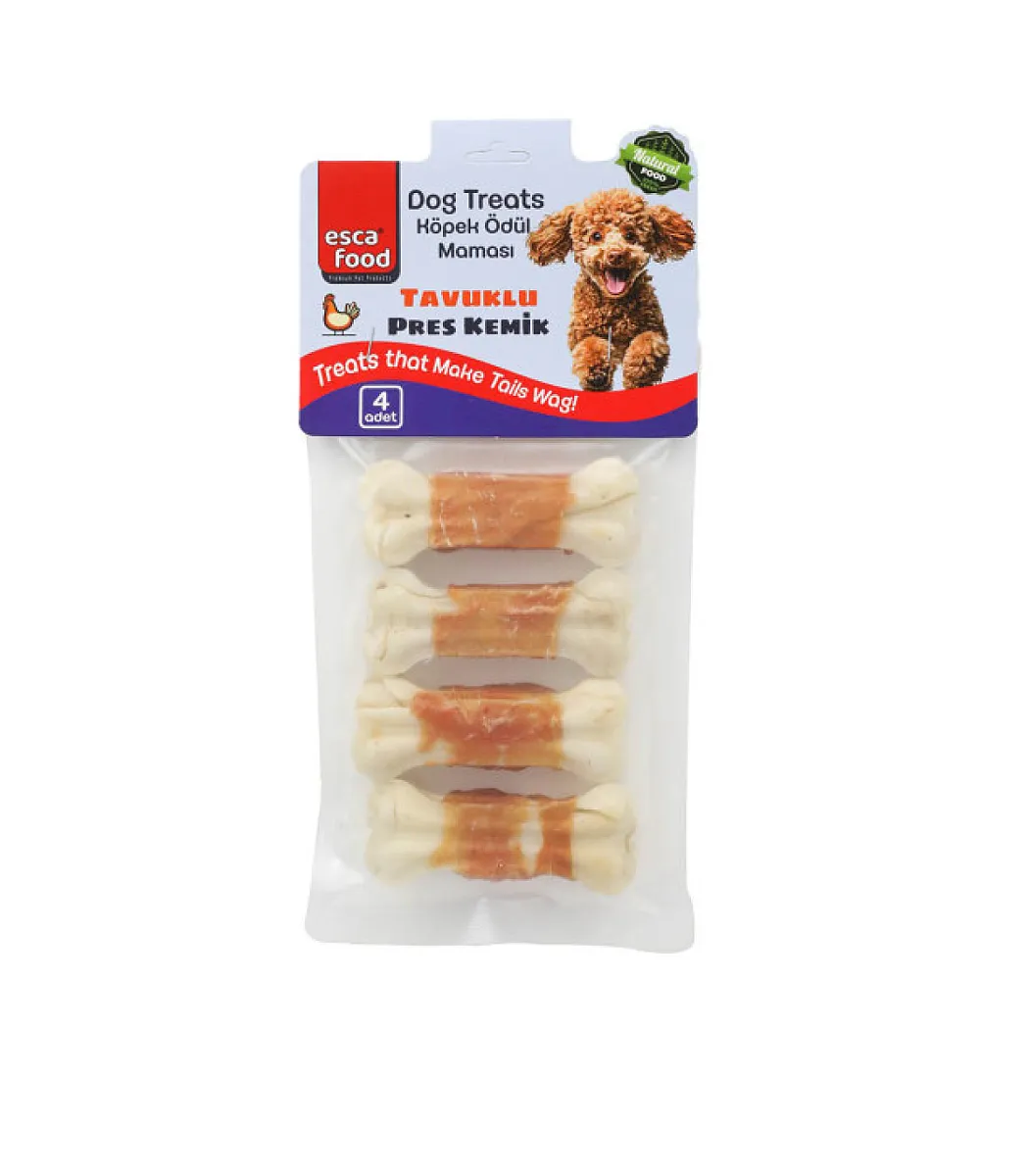 Esca Food Köpek Maması - Tavuklu Pres Kemik 100 gr 4'lü