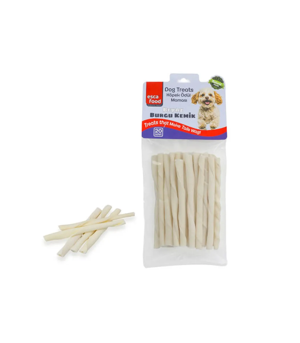 Esca Food Beyaz Burgu Kemik Köpek Ödülü 20'li 100 gr