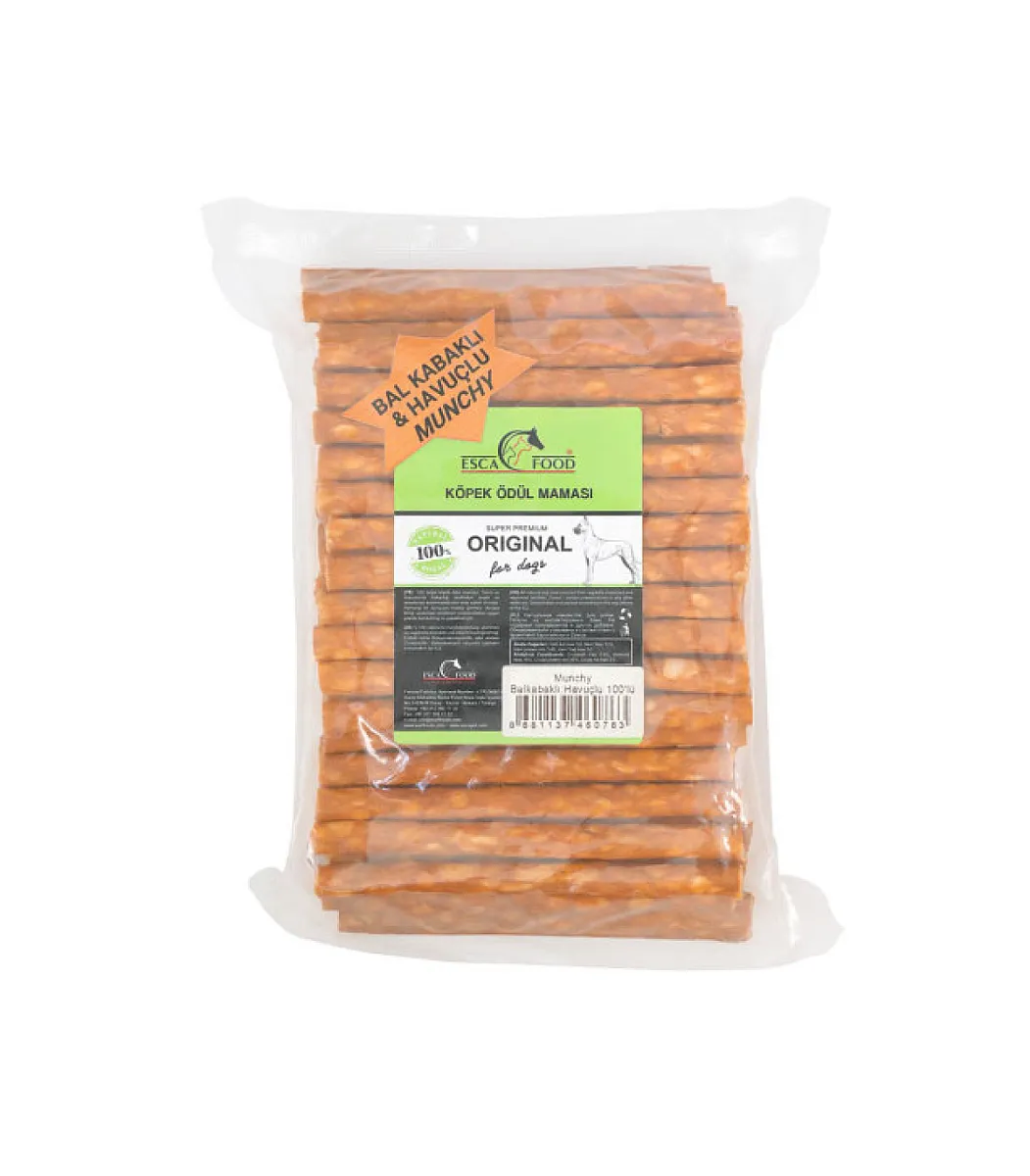 Esca Food Köpek Maması Crunchy Çubuk %100 Balkabak ve Havuçlu 12 cm 8 gr x 100'lü