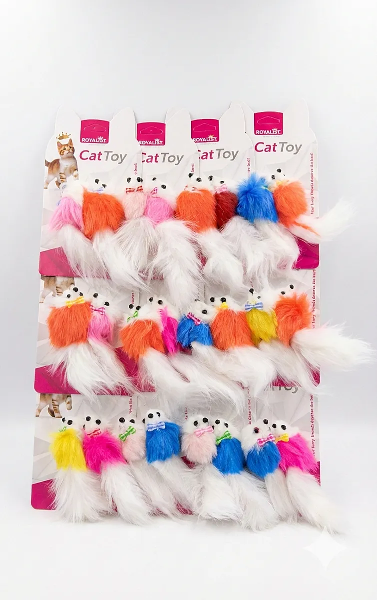 ROYALIST Papyonlu Tüylü Kedi Oyuncak Fare