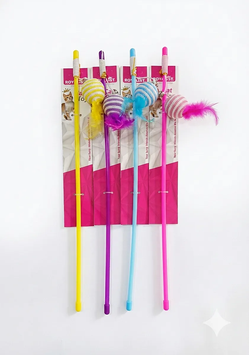 ROYALIST Tüylü Kedi Oyuncağı - Sargı Top Kedi Oltası